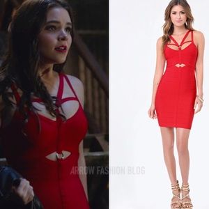 BEBE angelica harness bandage dress